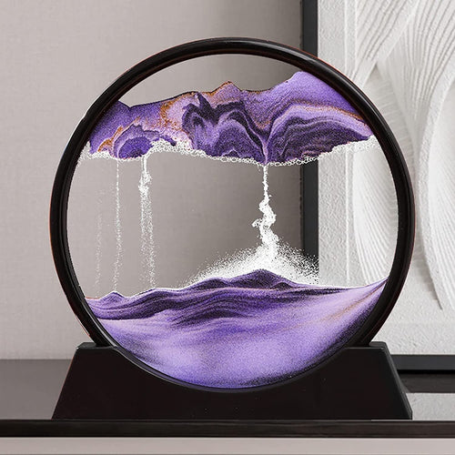 3D Moving Sand Art Lamp - Flowing Sand Painting Picture Dynamic Hourglass Decorative Desk