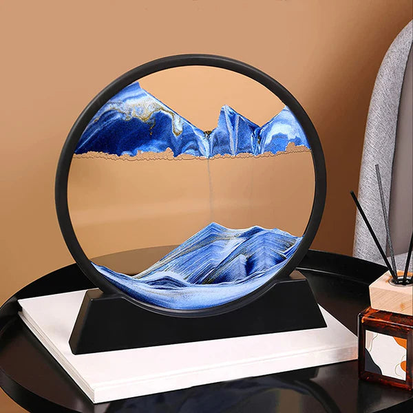 3D Moving Sand Art Lamp - Flowing Sand Painting Picture Dynamic Hourglass Decorative Desk