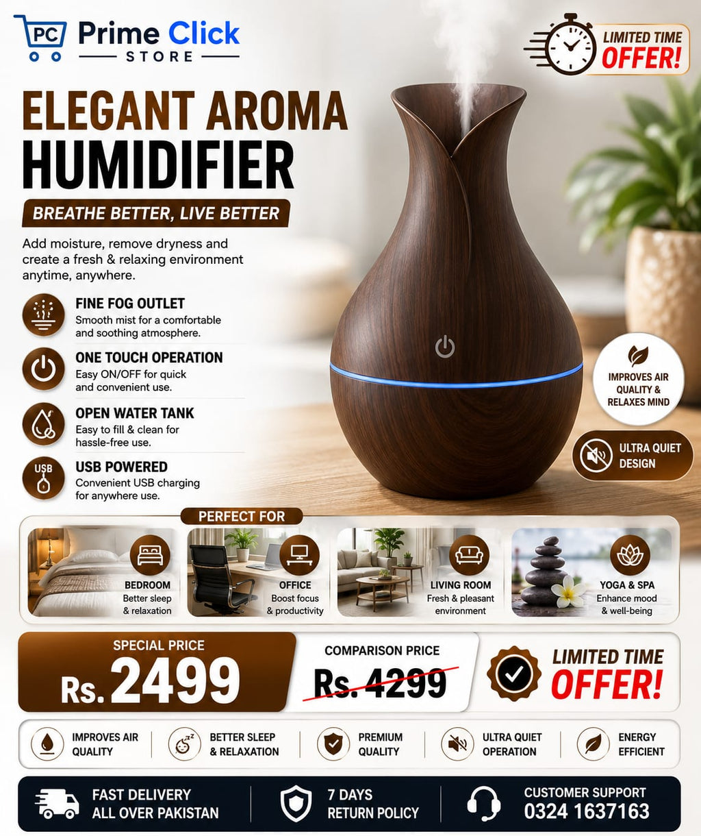 Mini Ultrasonic Aromatherapy Diffuser – Cool Mist Air Humidifier & Essential Oil Aroma Diffuser for Home, Office & Bedroom - Random Color