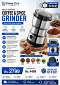 Electric Stainless Steel Coffee & Masala Grinder Machine – Multipurpose Spice, Dry Fruit & Herb Grinder