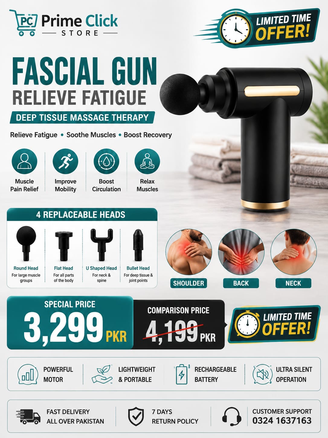 Massage Gun 5 In 1 Multifunctional Electric Full Body Massage