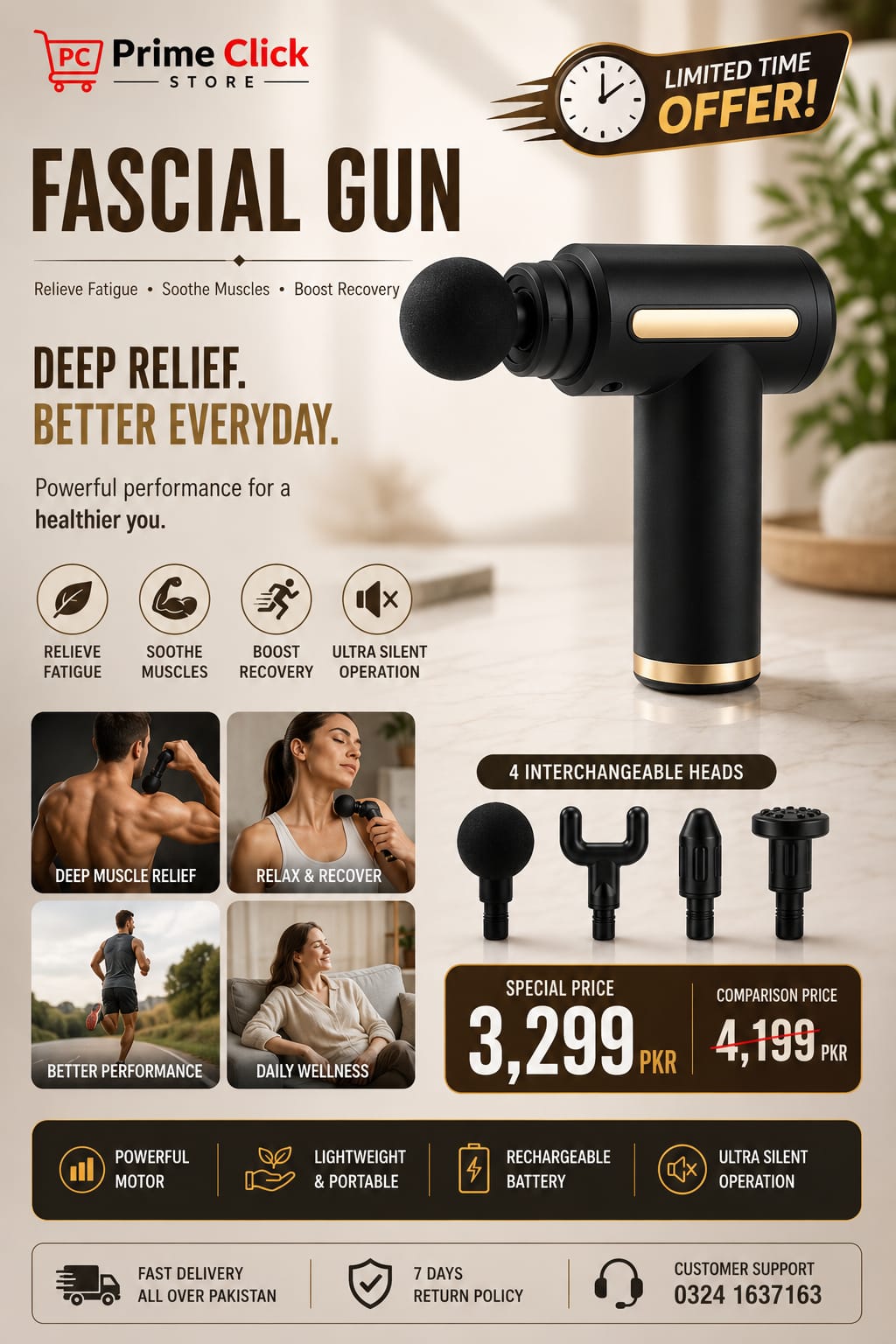 Massage Gun 5 In 1 Multifunctional Electric Full Body Massage