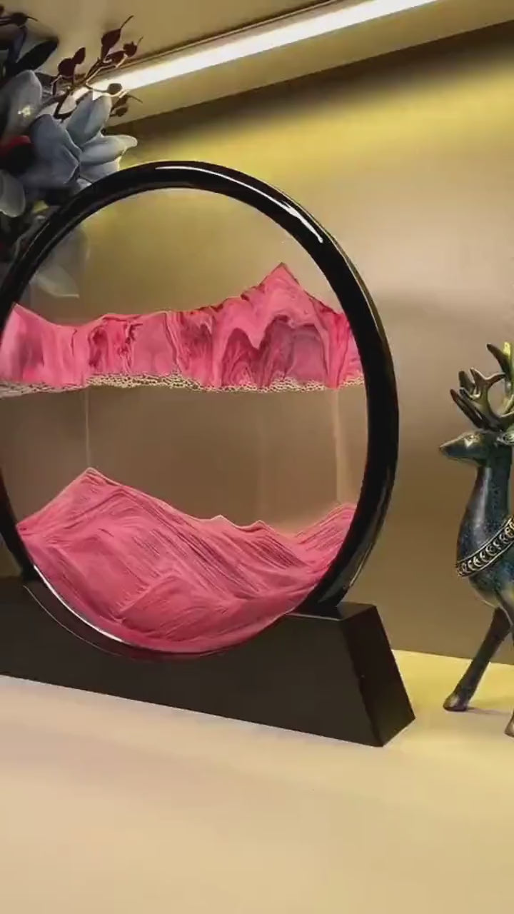 3D Moving Sand Art Lamp - Flowing Sand Painting Picture Dynamic Hourglass Decorative Desk